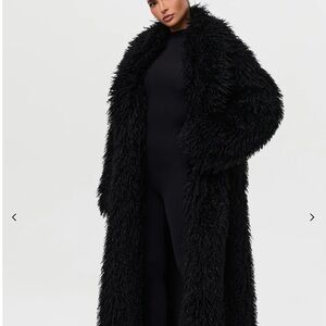 NWT Naked Wardrobe Faux Fur Plush Long Coat Coat